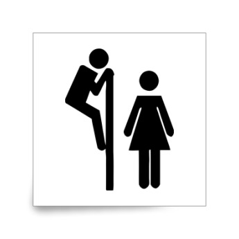 Funny toilet sign listed in funny stickers