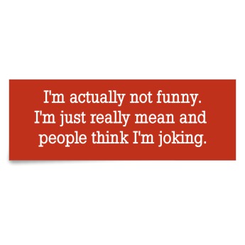  Funny Bumper Stickers on Actually Not Funny  I M Just Really Mean Sticker   Custom Stickers